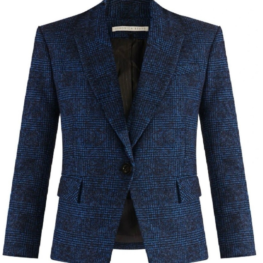 VERONICA BEARD Dickey Jacket MELVIN Cobalt Blue Black womens Blazer